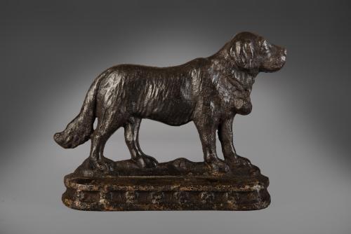 The Large Dog with Small Barrell Around its Neck  Solid Cast Iron with Traces of Historic Paint English, c.1880