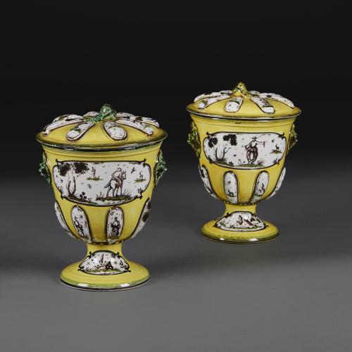 French Faience Cache Pots