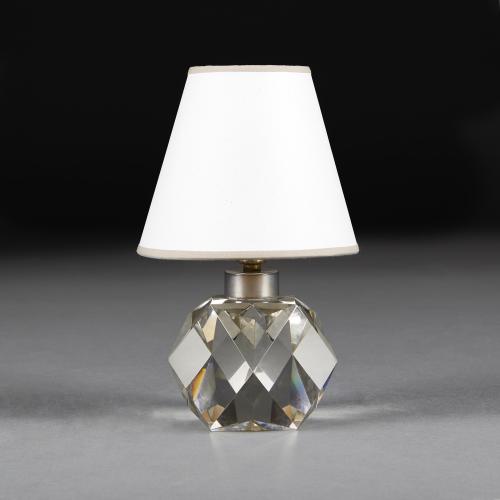 Art Deco Faceted Cut Glass Lamp