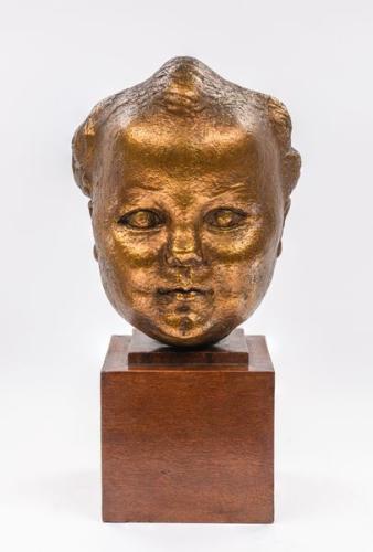 Dora Gordine 1906-1991, A gilt bronze baby portrait of Kirston Henderson