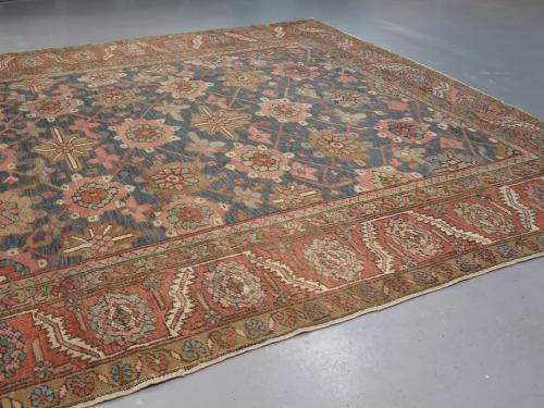 Unusual circa 1880 Heriz Carpet