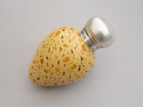 Victorian Silver MacIntyre Ceramic Gulls Egg Scent Bottle