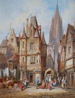 Pair of French Townscape oil paintings by Henry Schafer
