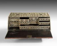 Anglo Indian Ebony Table Bureau with Ivory Inlay