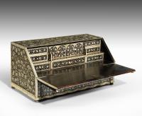 Anglo Indian Ebony Table Bureau with Ivory Inlay