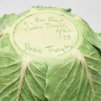 Dodie Thayer Large Lettuceware Pottery Tureen and Underdish, Dated 1973