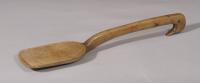 S/6047 Antique Treen 19th Century Welsh Carved Dairy Ladle