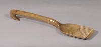 S/6047 Antique Treen 19th Century Welsh Carved Dairy Ladle
