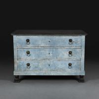 19th Century Blue Painted Commode